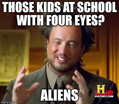Kids with glasses in the eyes of Tsoukalos Imgflip