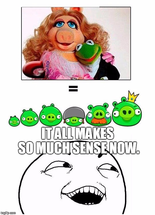 Kermit The Frog + Miss Piggy = Bad Piggies Imgflip