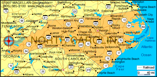 valnidoubping Map Of North Carolina