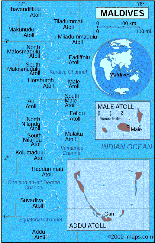 Maldives Map Infoplease
