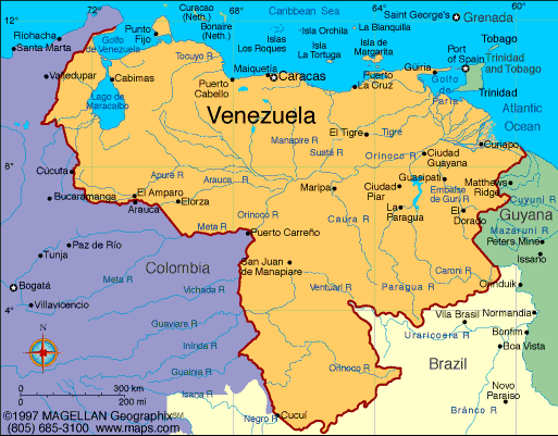 Map Of Venezuela And Surrounding Countries Venezuela Map | Infoplease