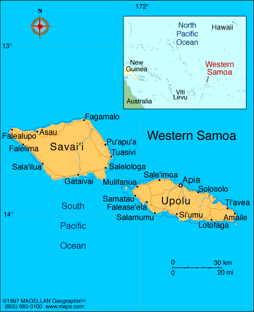 Samoa Map Infoplease