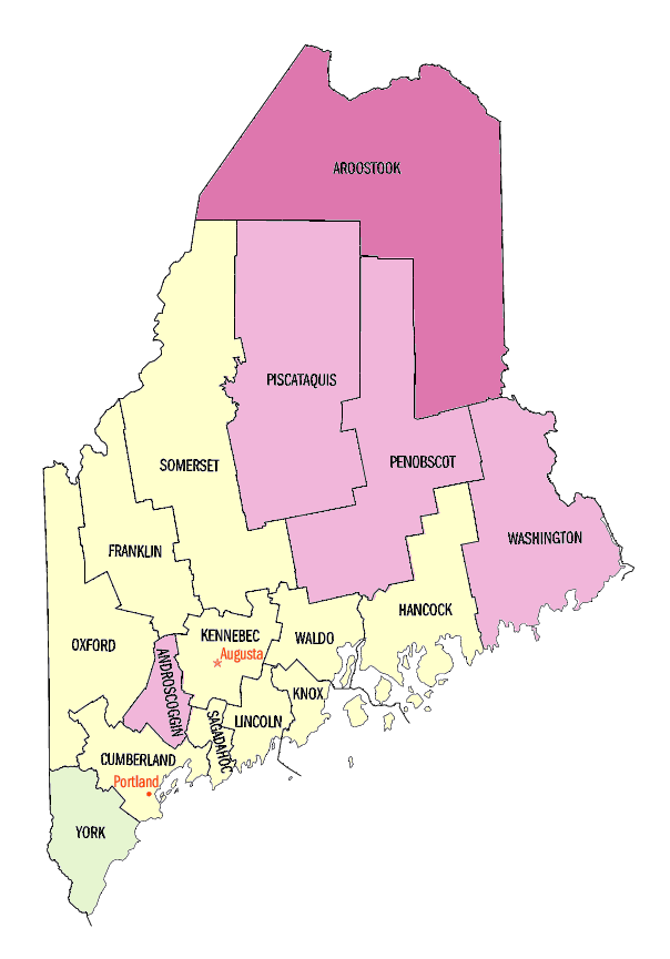 Maine Population, percent change, 1990 to 2000