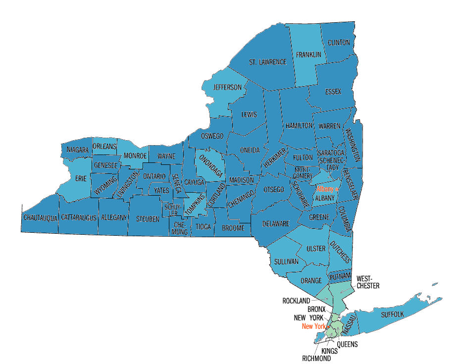 New York White persons, percent, 2000