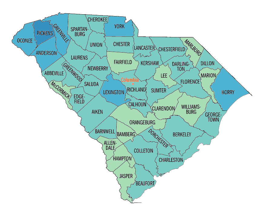 South Carolina White persons, percent, 2000