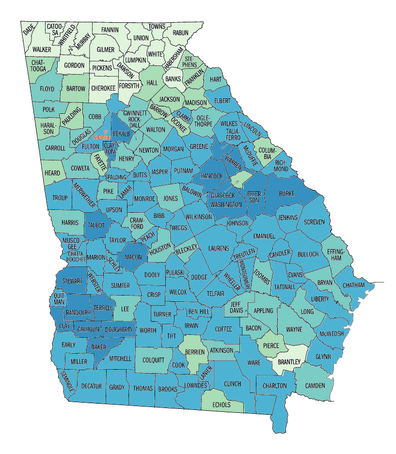Black or African American persons, percent, 2000
