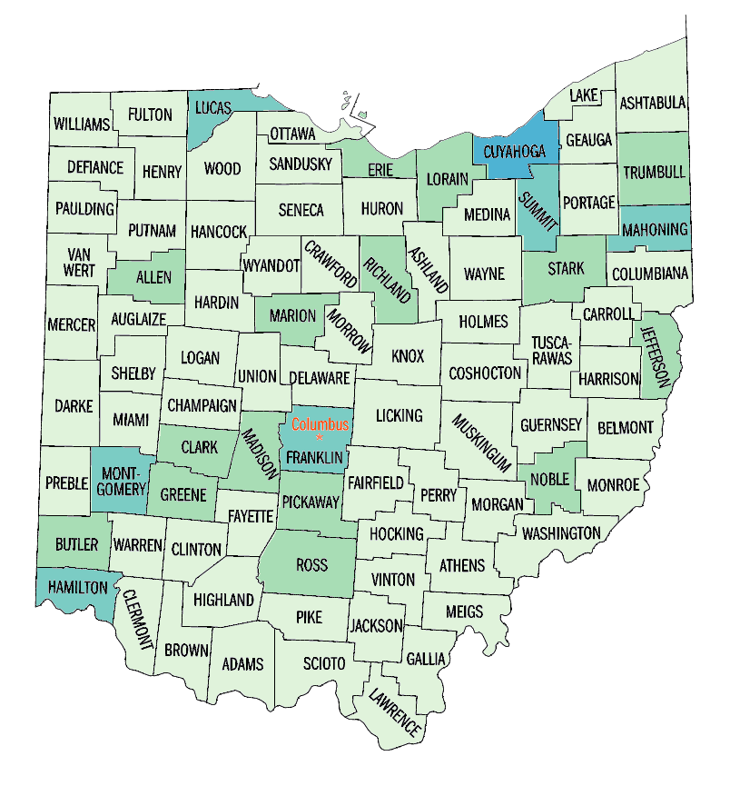 Ohio Black or African American persons, percent, 2000