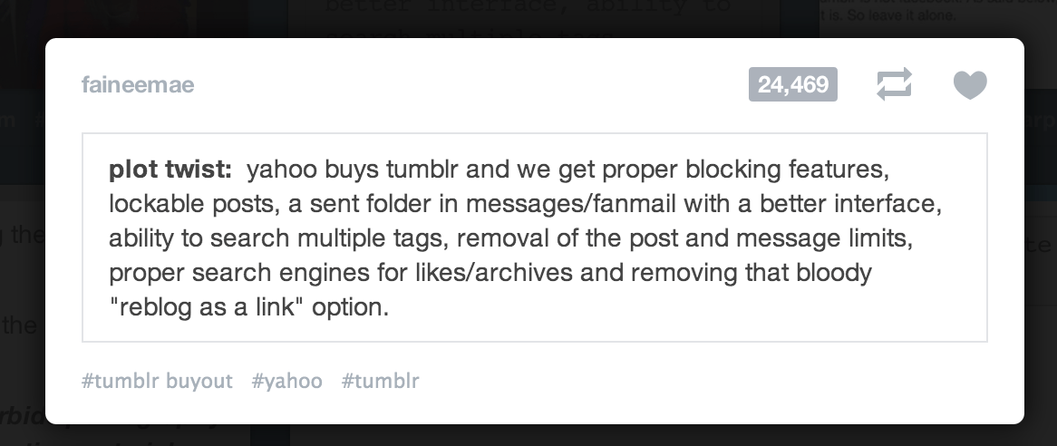 Tumblr Users Are Against Yahoo Buyout