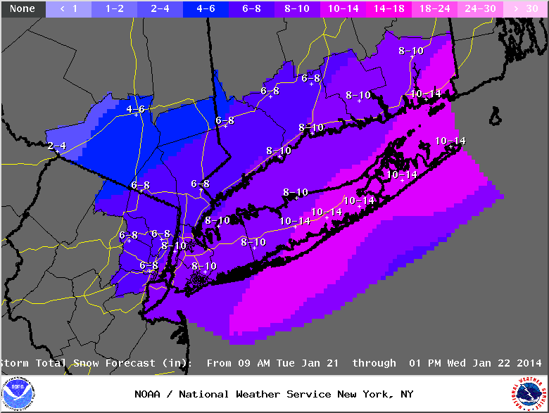 Snowstorm Targets NYC 6 to 10 Inches Expected Business Insider