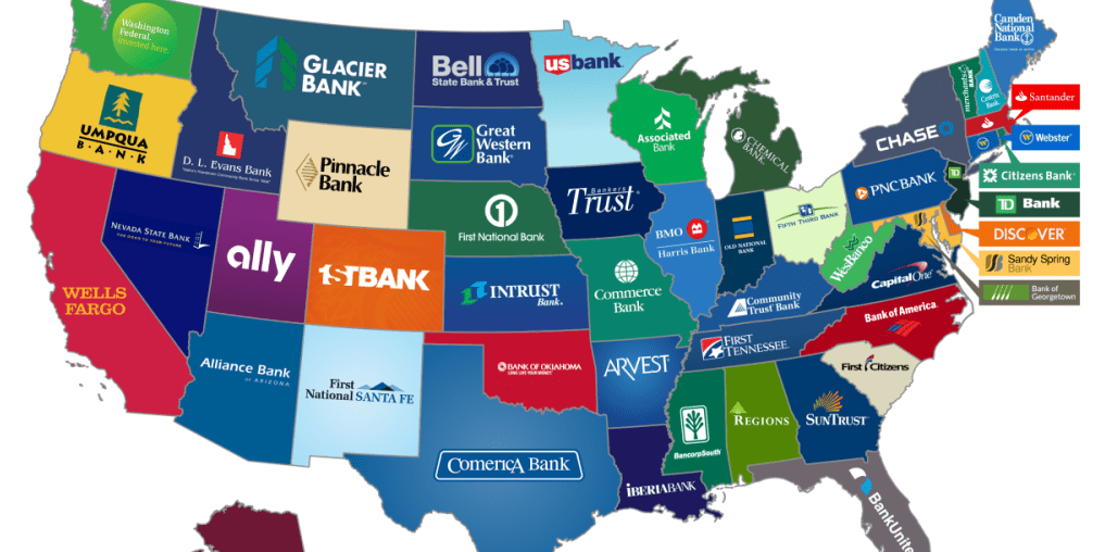 This Map Shows the Biggest Bank in Every State Business Insider