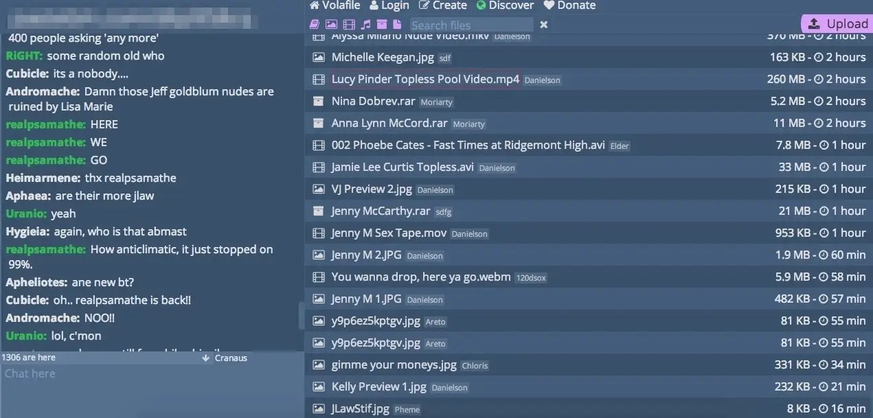 2023 Volafile List Celeb Internet Marketplace For Hacked Photos Of Naked Celebrities