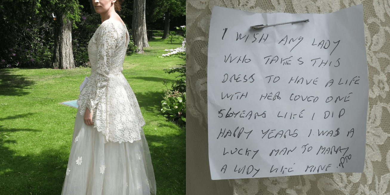 Vintage Wedding Dress on eBay With Sweet Note Goes Viral Business Insider