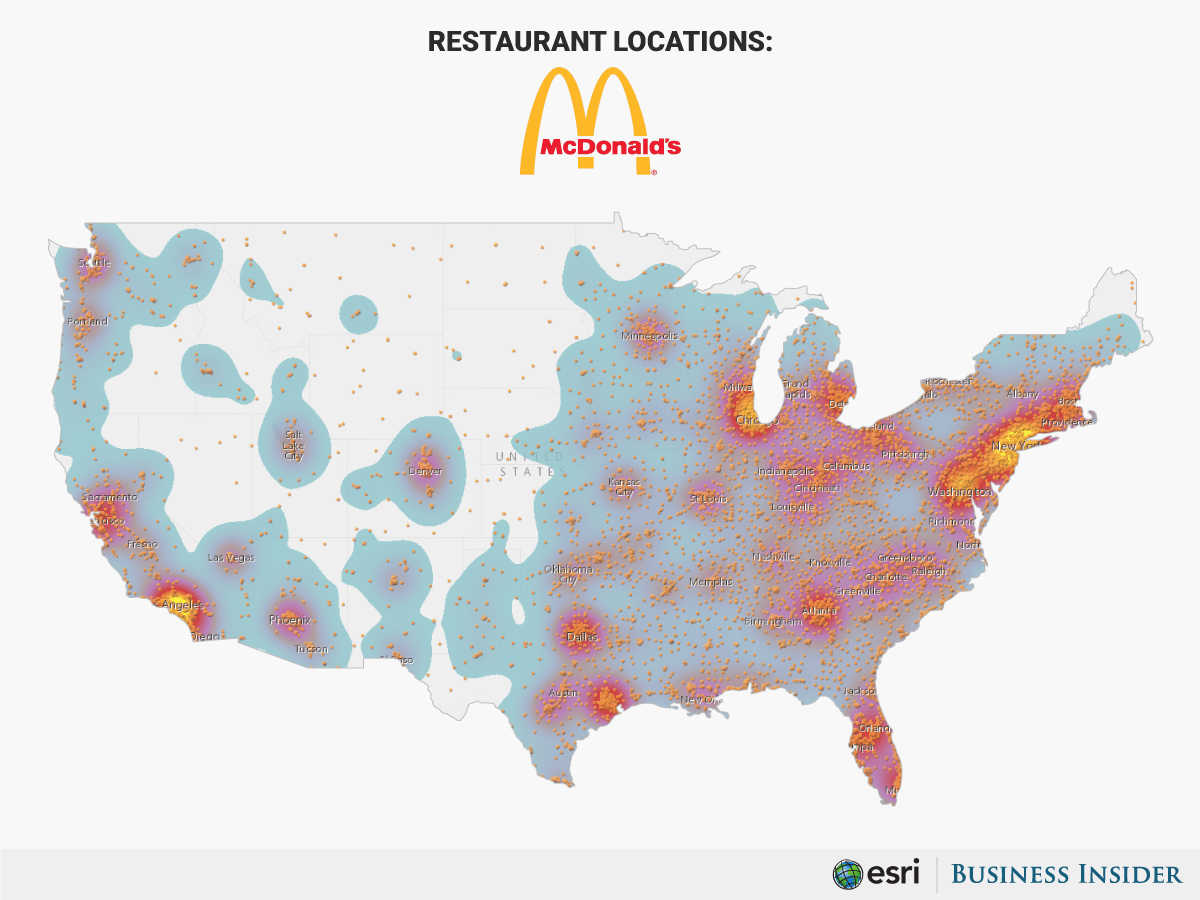 Map Of Mcdonald's In The Us Biggest Food Chains In America: Maps