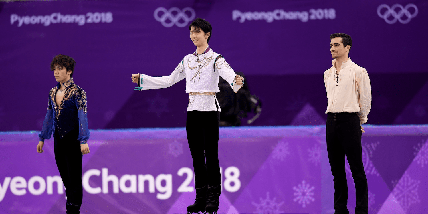 Yuzuru Hanyu Brings Figure Skating Medalists On Podium After Gold Medal