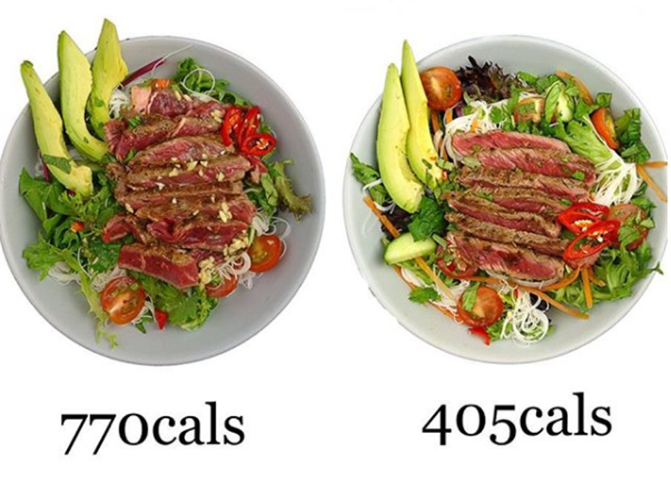 Photos of the Same Dishes With Different Calories