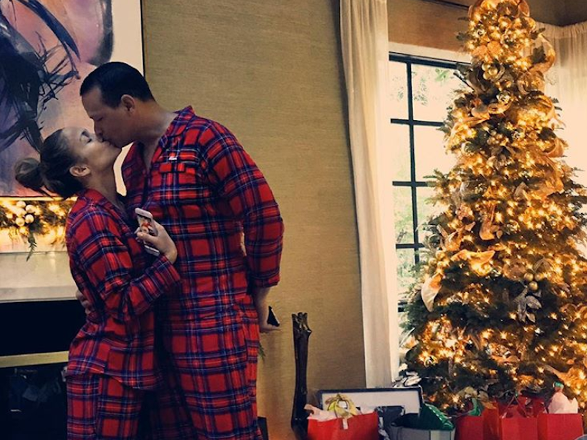 Jennifer Lopez and Alex Rodriguez Celebrated Christmas With Matching