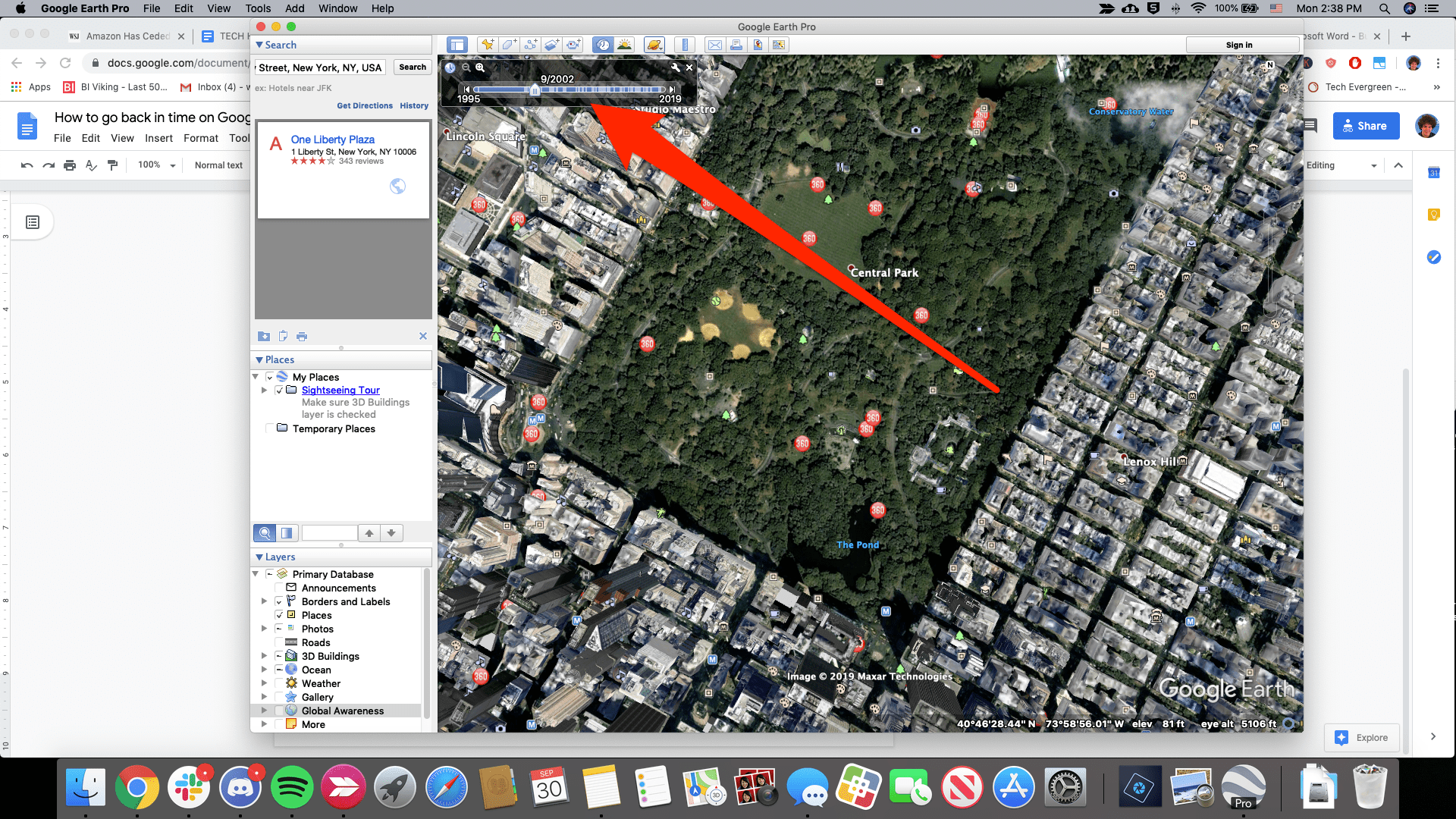 How to Go Back in Time on Google Earth on a Desktop