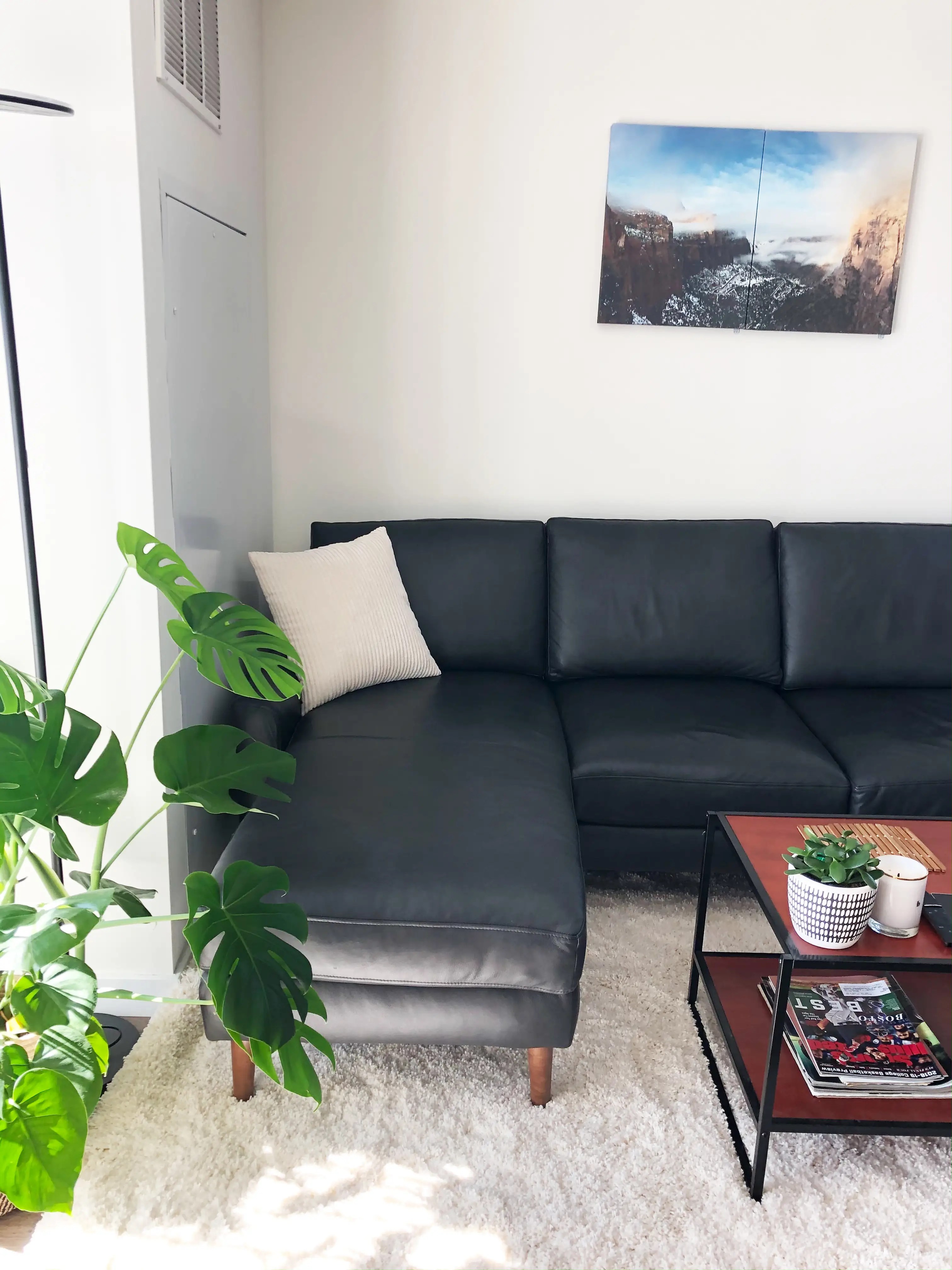 Burrow Nomad Leather Couch review 2021 durable fullgrain leather