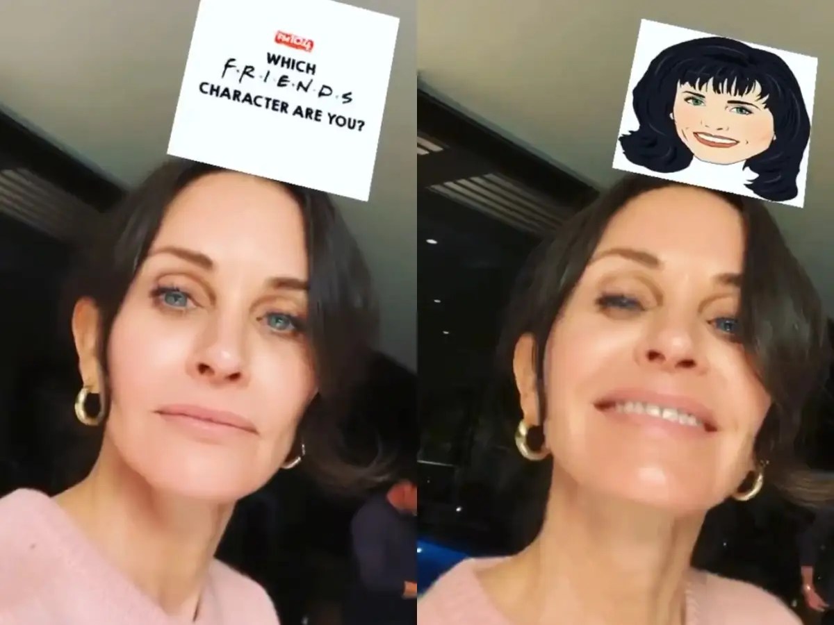 Courteney Cox Tried Out a Viral 'Friends' Instagram Filter Business