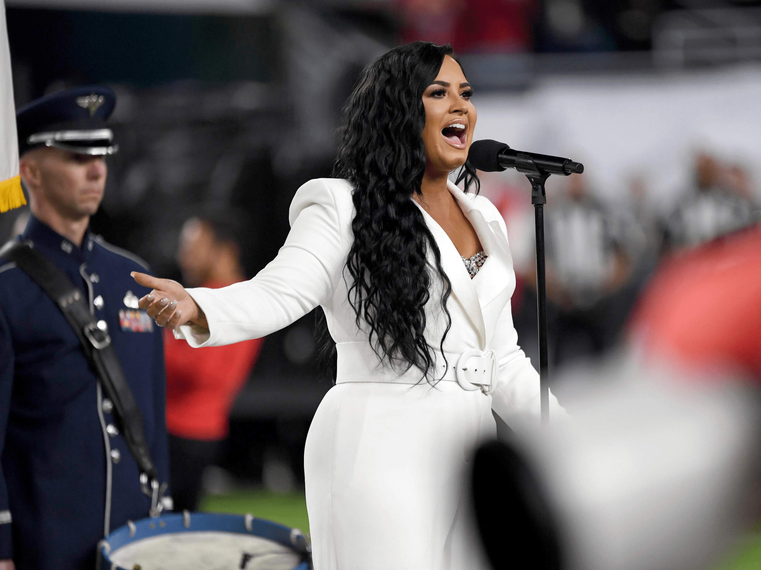 Watch Demi Lovato Nail Her Super Bowl National Anthem Performance