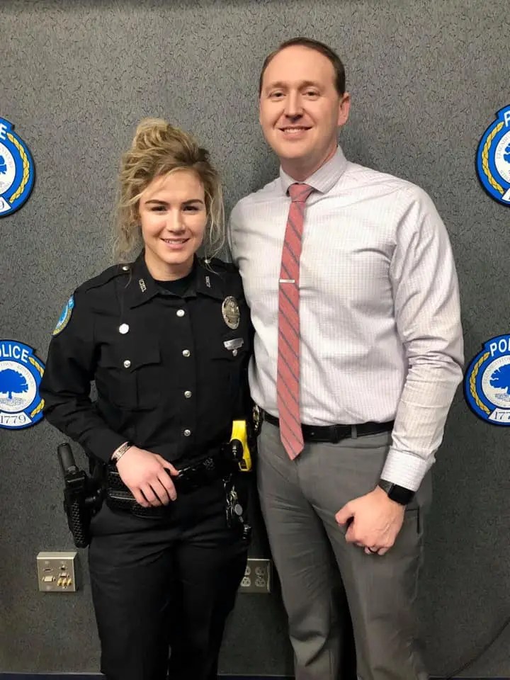 A married police couple on a date at a Raising Cane's in Kentucky