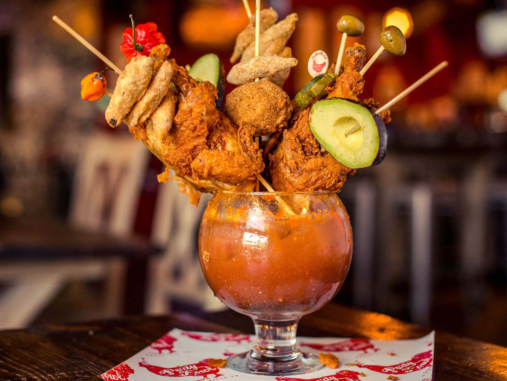A Nashville Restaurant Serves Bloody Marys With 2 Whole Fried Chickens