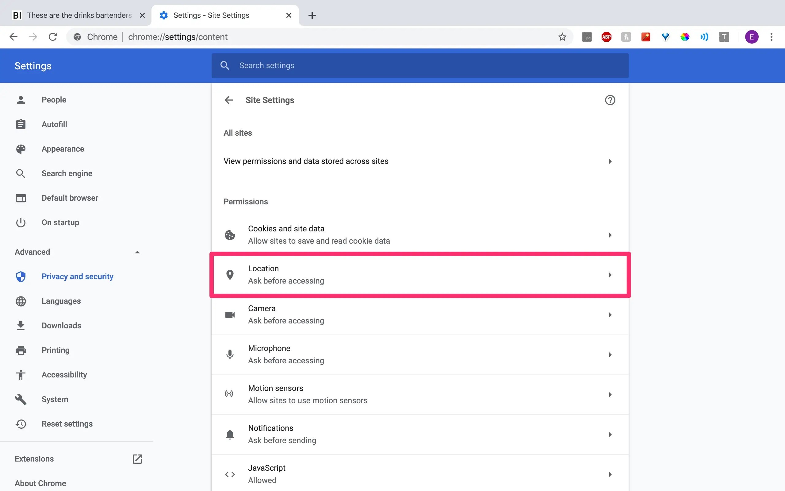 How to change your location settings on Google Chrome to adjust or