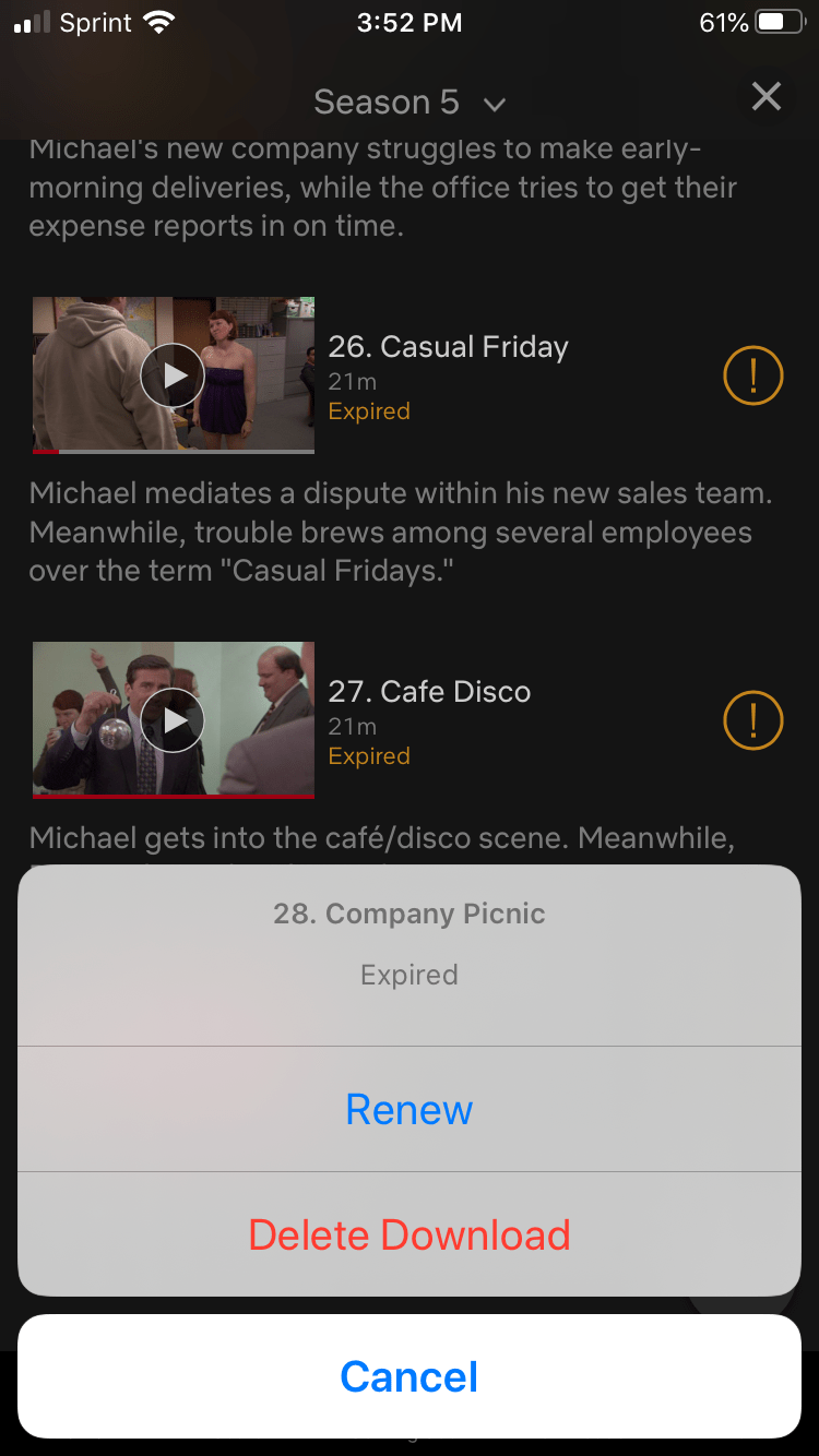 The amount of time your Netflix downloads last varies by title and
