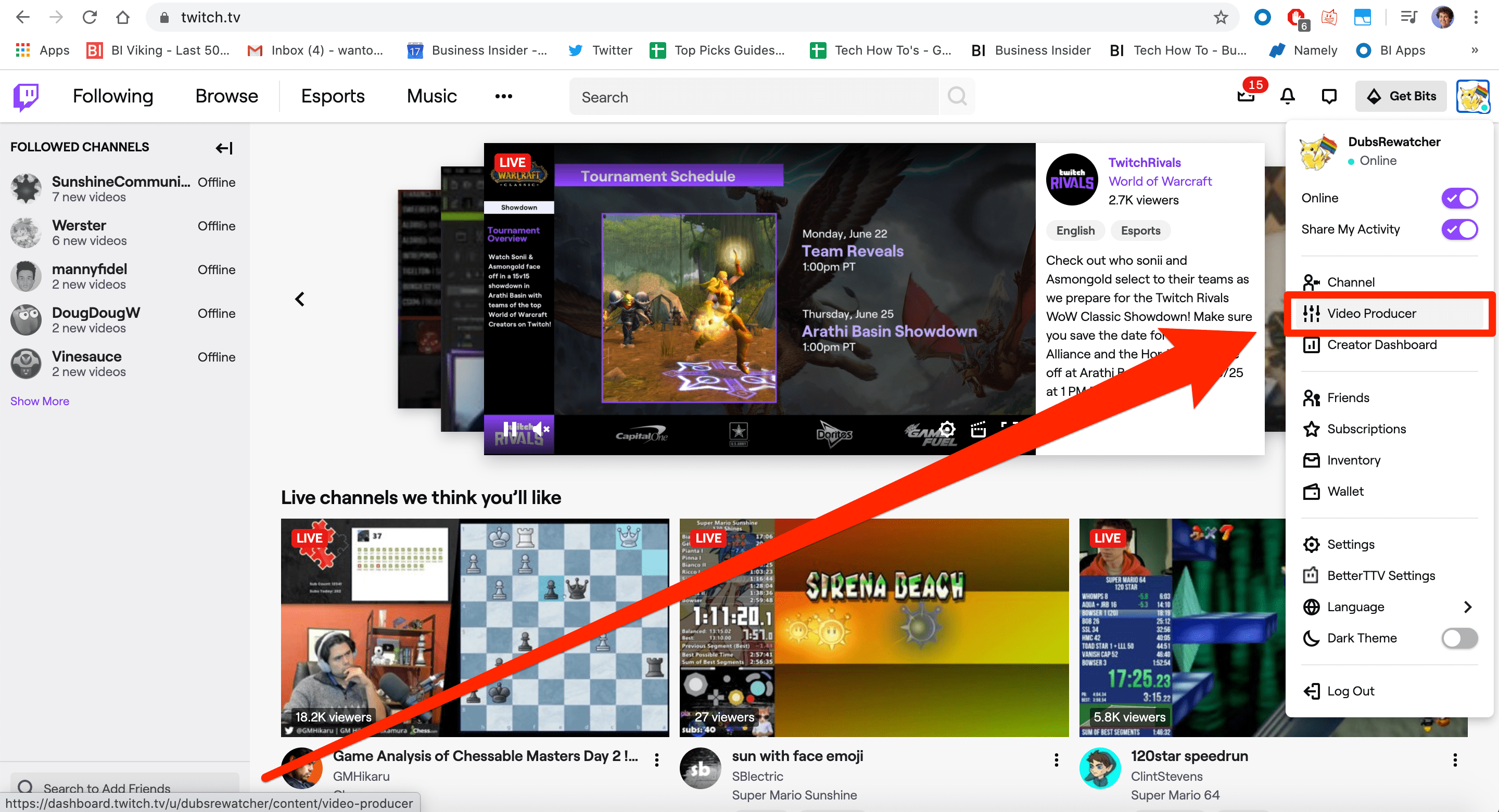 How to upload premade videos to your Twitch account, and let your