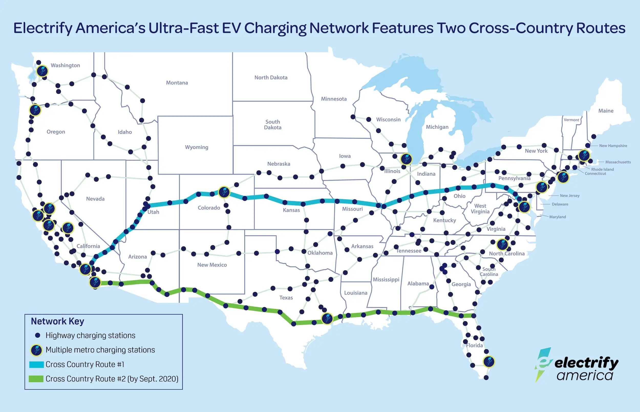 Route Planner With Ev Charging Points A Tesla EVcharging rival just completed its first crosscountry