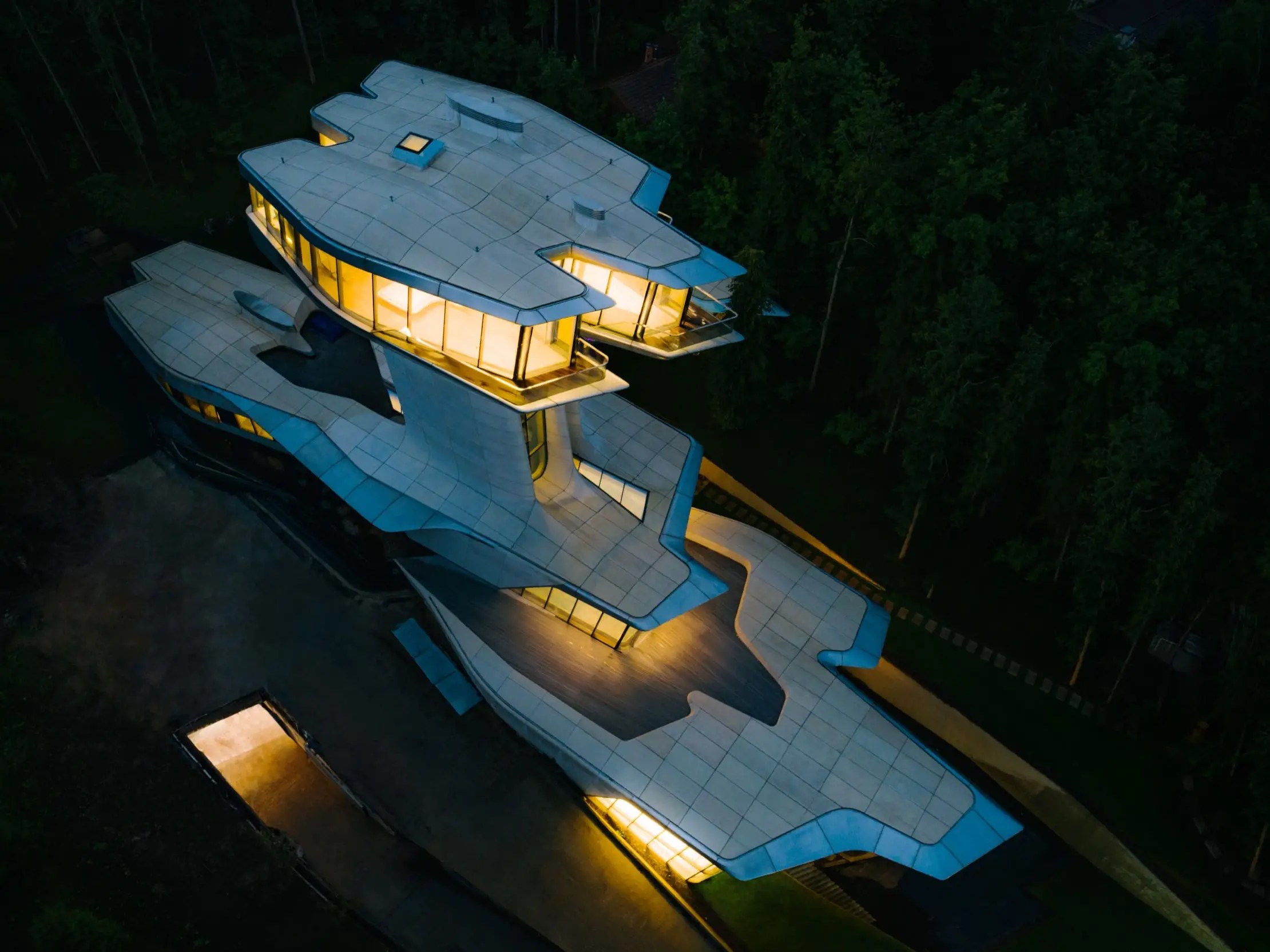 Inside a 140 Million 'Spaceship House' in a Russian Forest Business