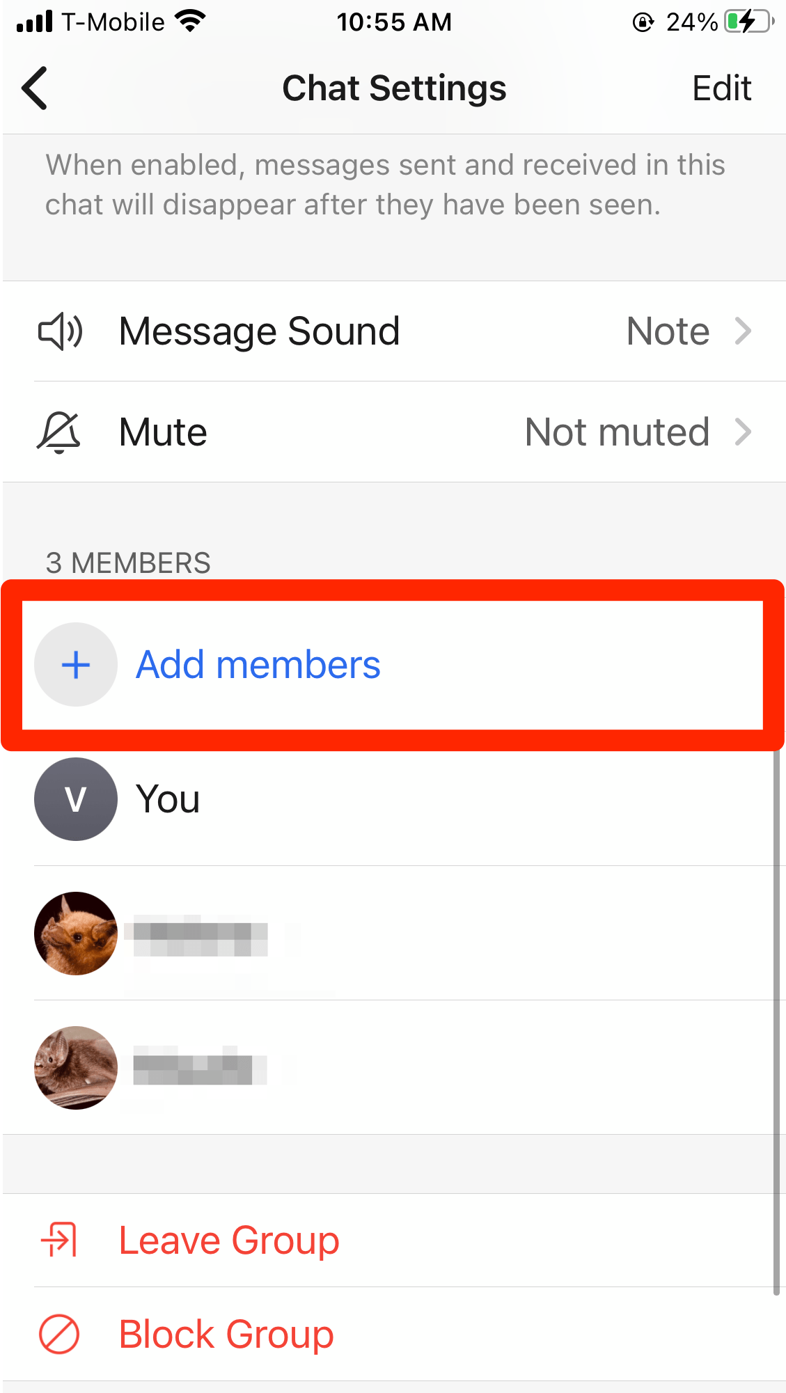 How to add someone to a Signal group chat or remove users stips