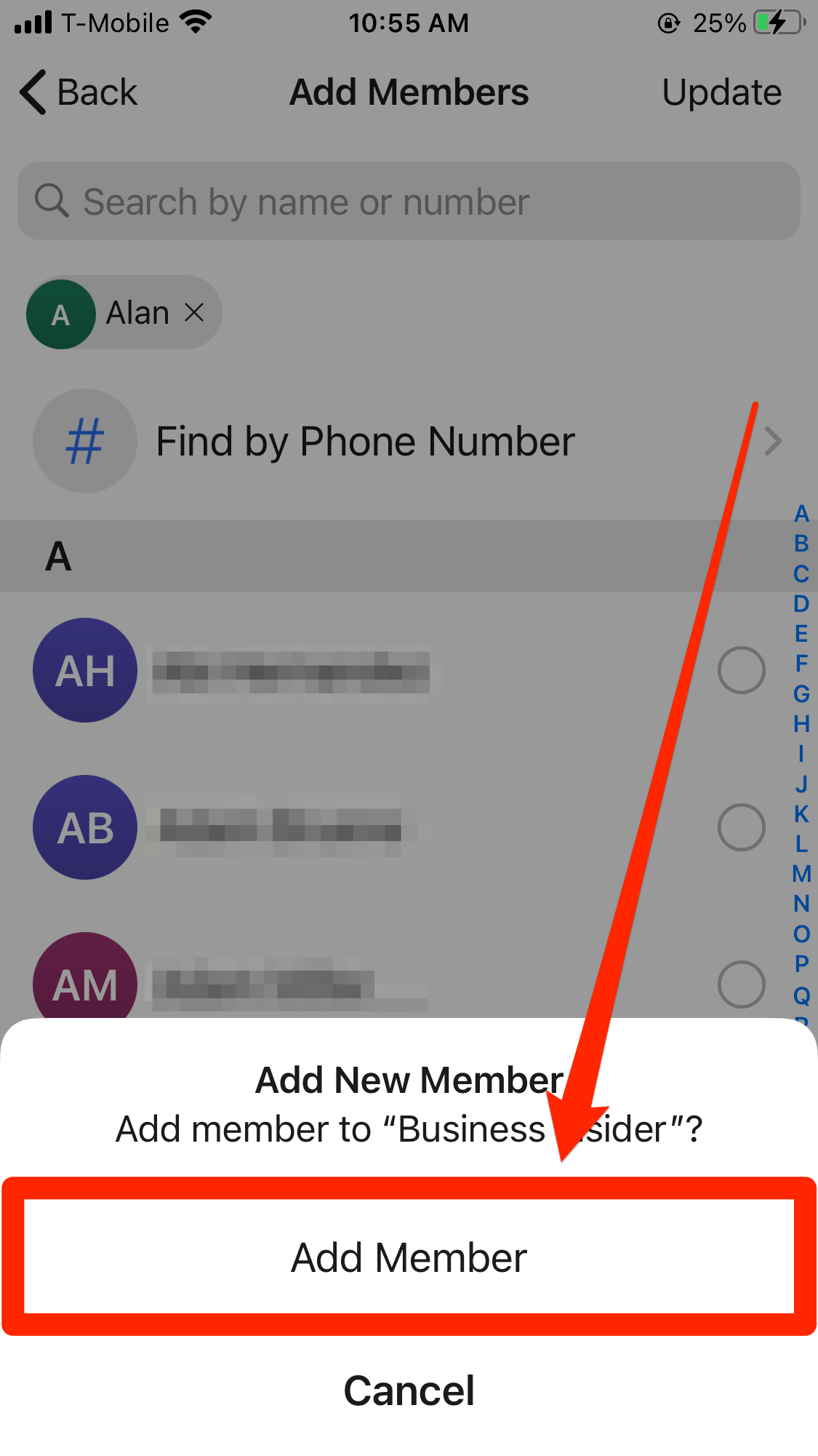 How to add someone to a Signal group chat or remove users stips