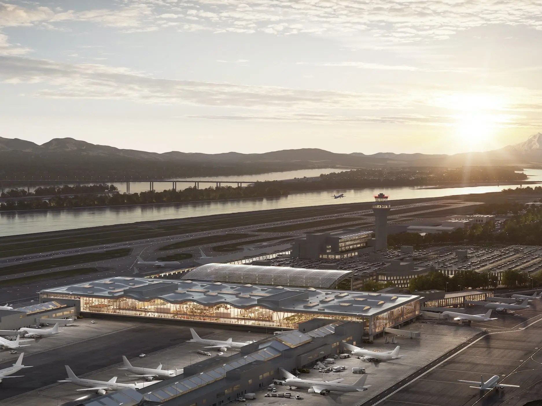 The design of the new Portland International Airport main terminal has