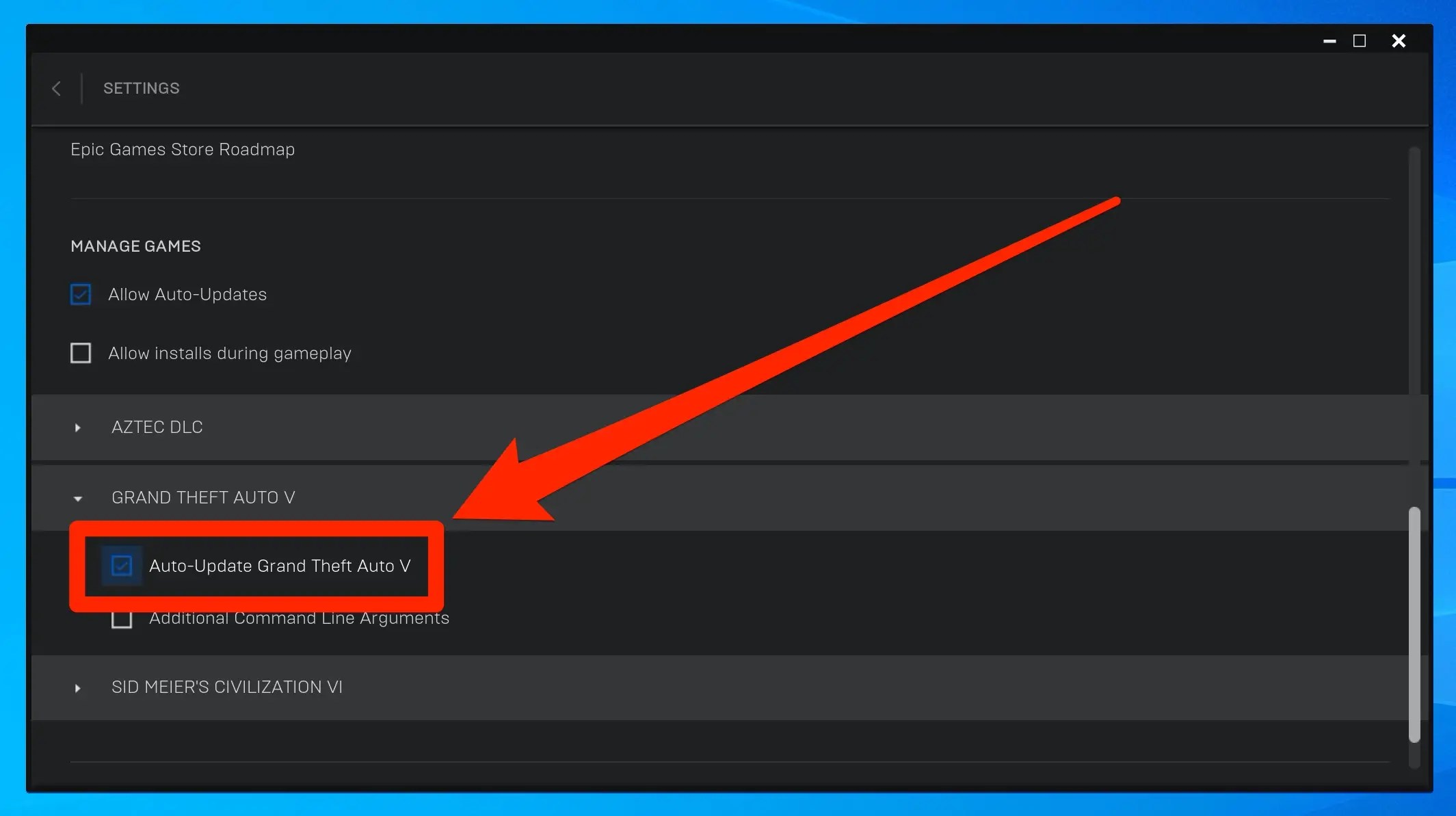 How to update your Epic Games Launcher and set games to update(06)