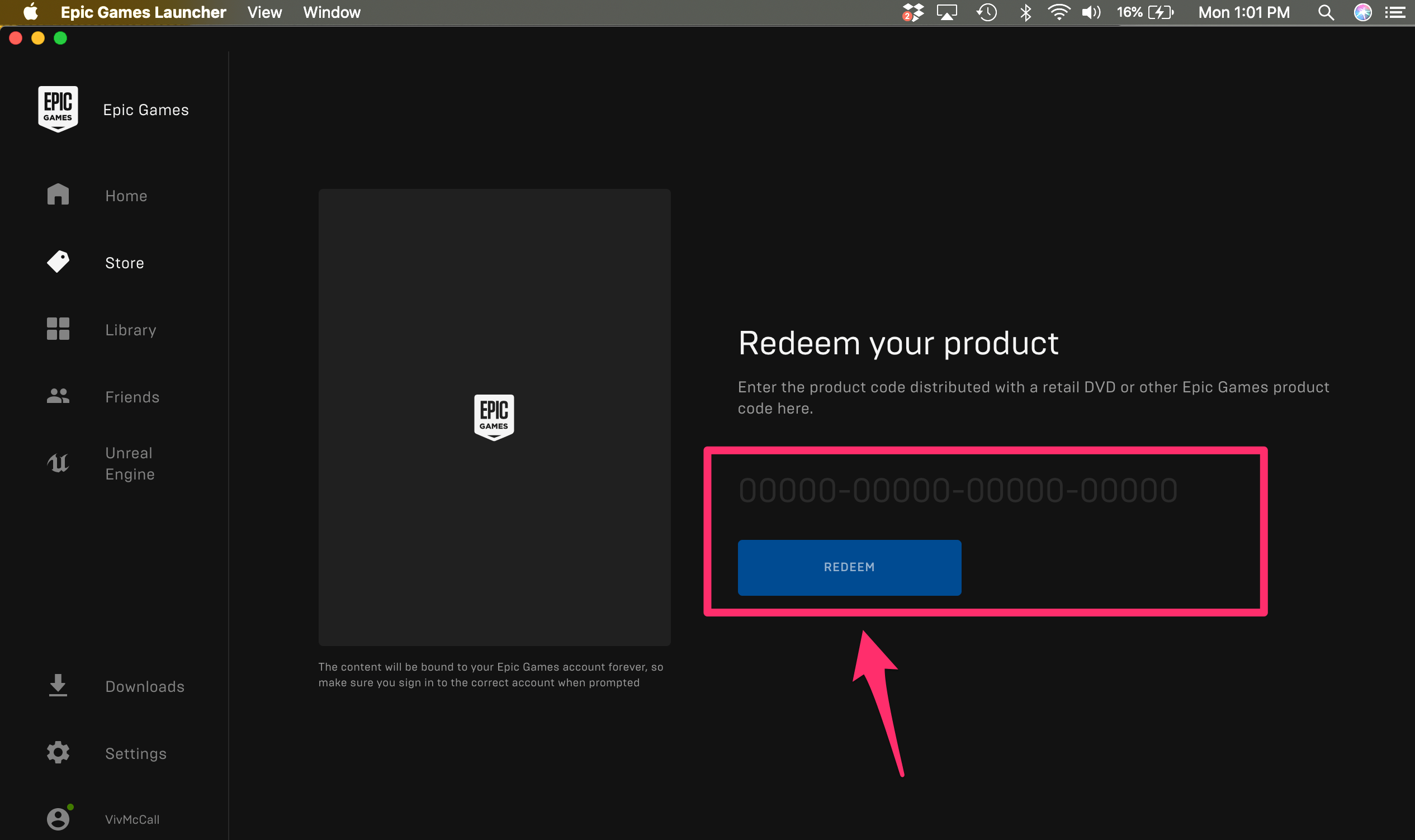How to redeem codes in Epic Games using the Launcher or website