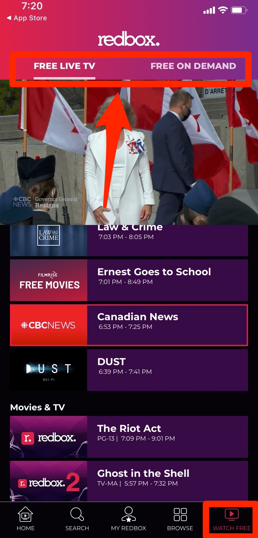 How to watch free live TV and rent movies with Redbox's online