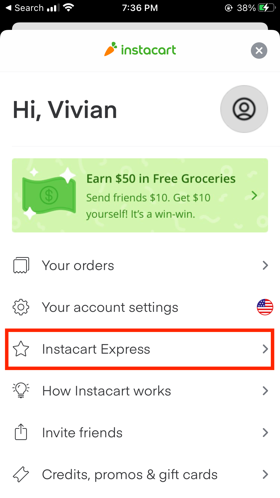 How to cancel an Instacart Express membership if the grocery delivery