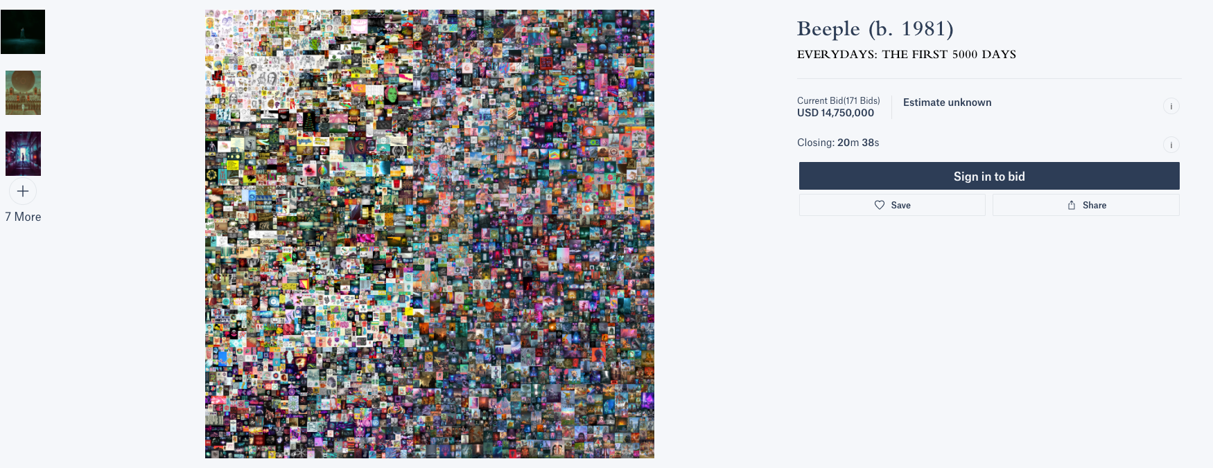 Watch Beeple react to his crypto art selling for 69 million, making him the third most valuable