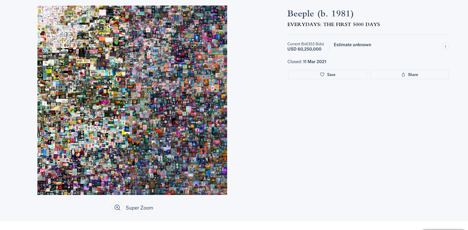 This digital art just sold for nearly 70 million the highest crypto