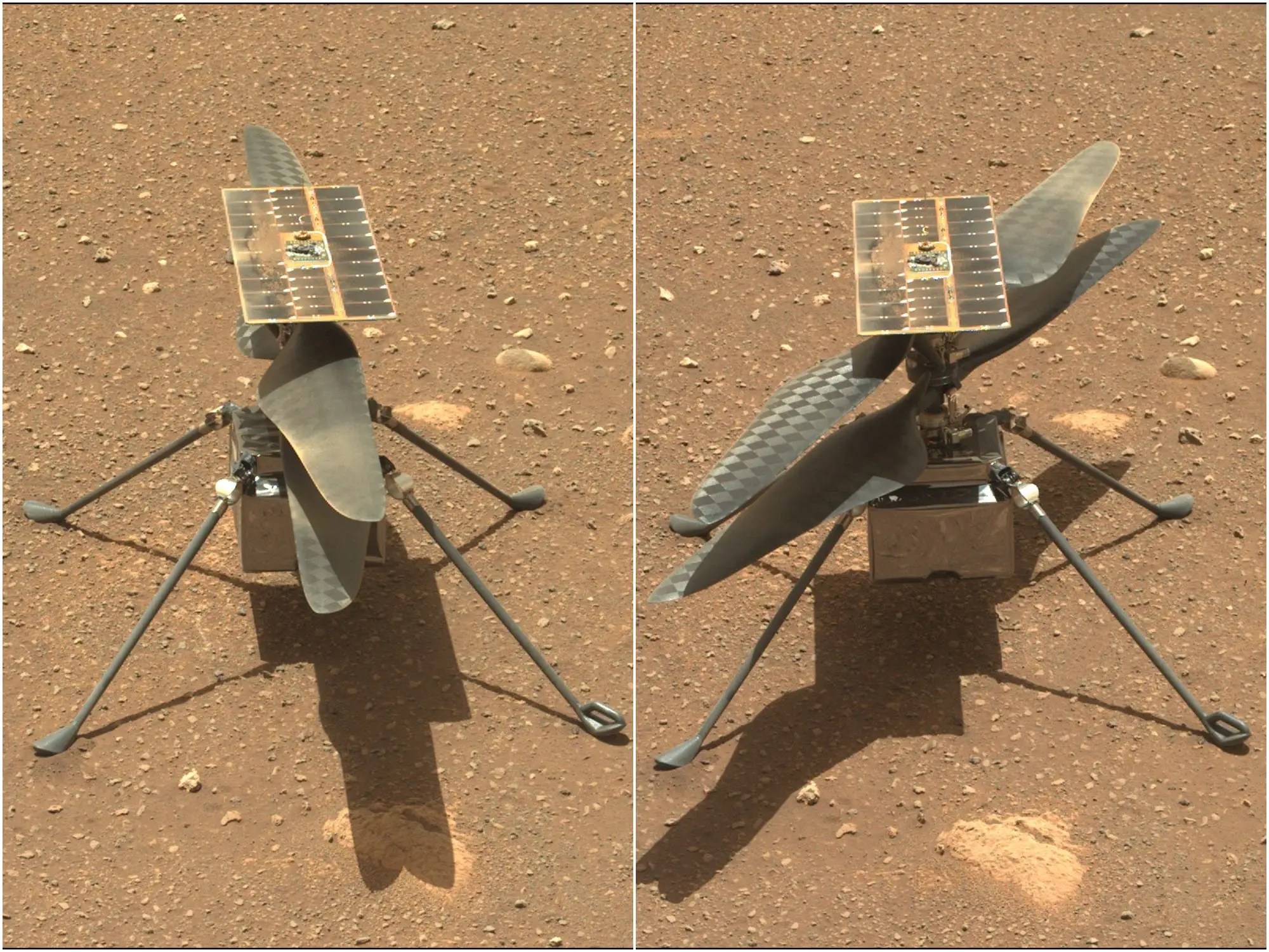 The Ingenuity Mars helicopter's blades are spinning ahead of its first