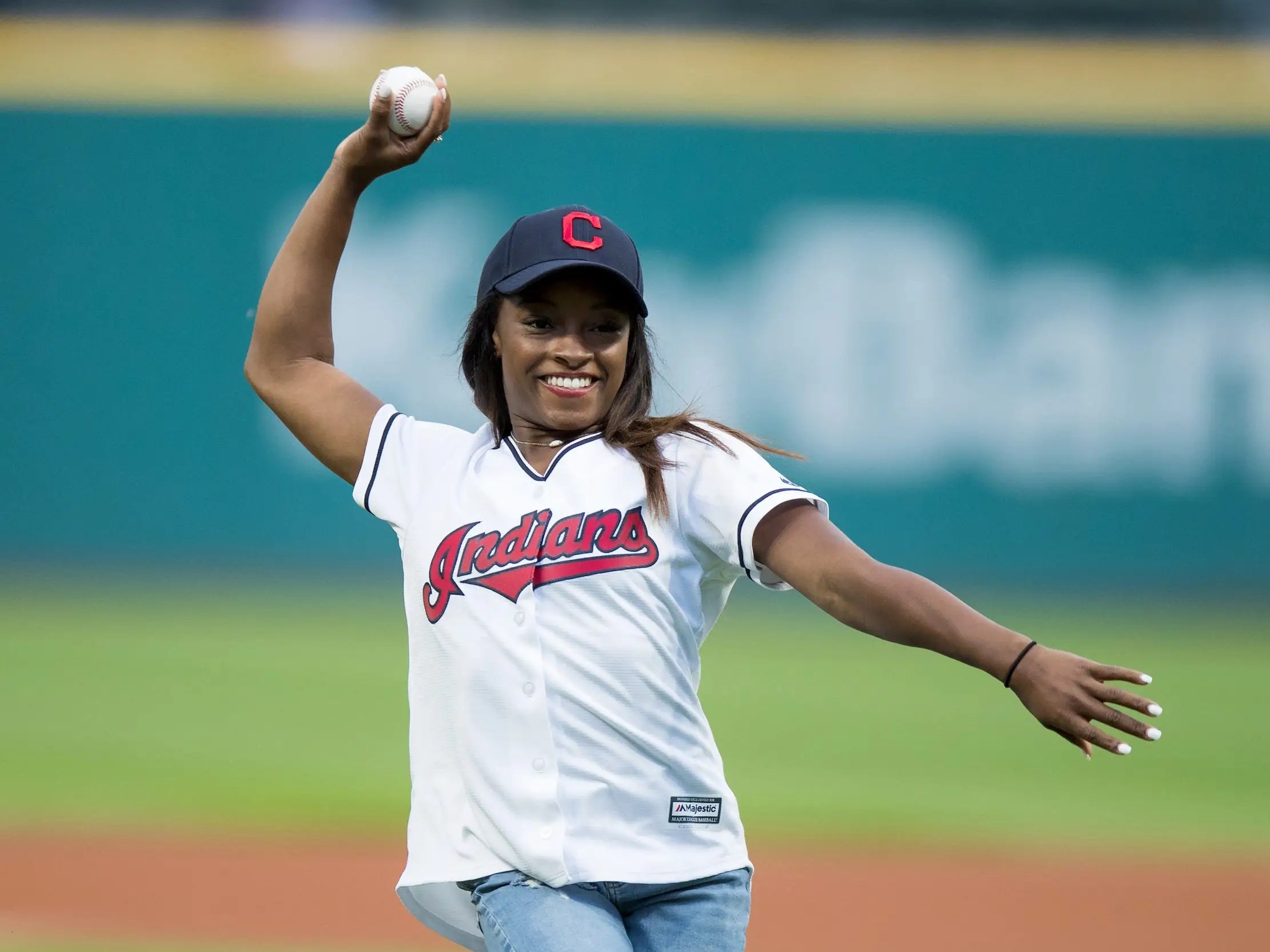 Simone Biles Practiced MLB First Pitches, Nervous About 'Fail Videos