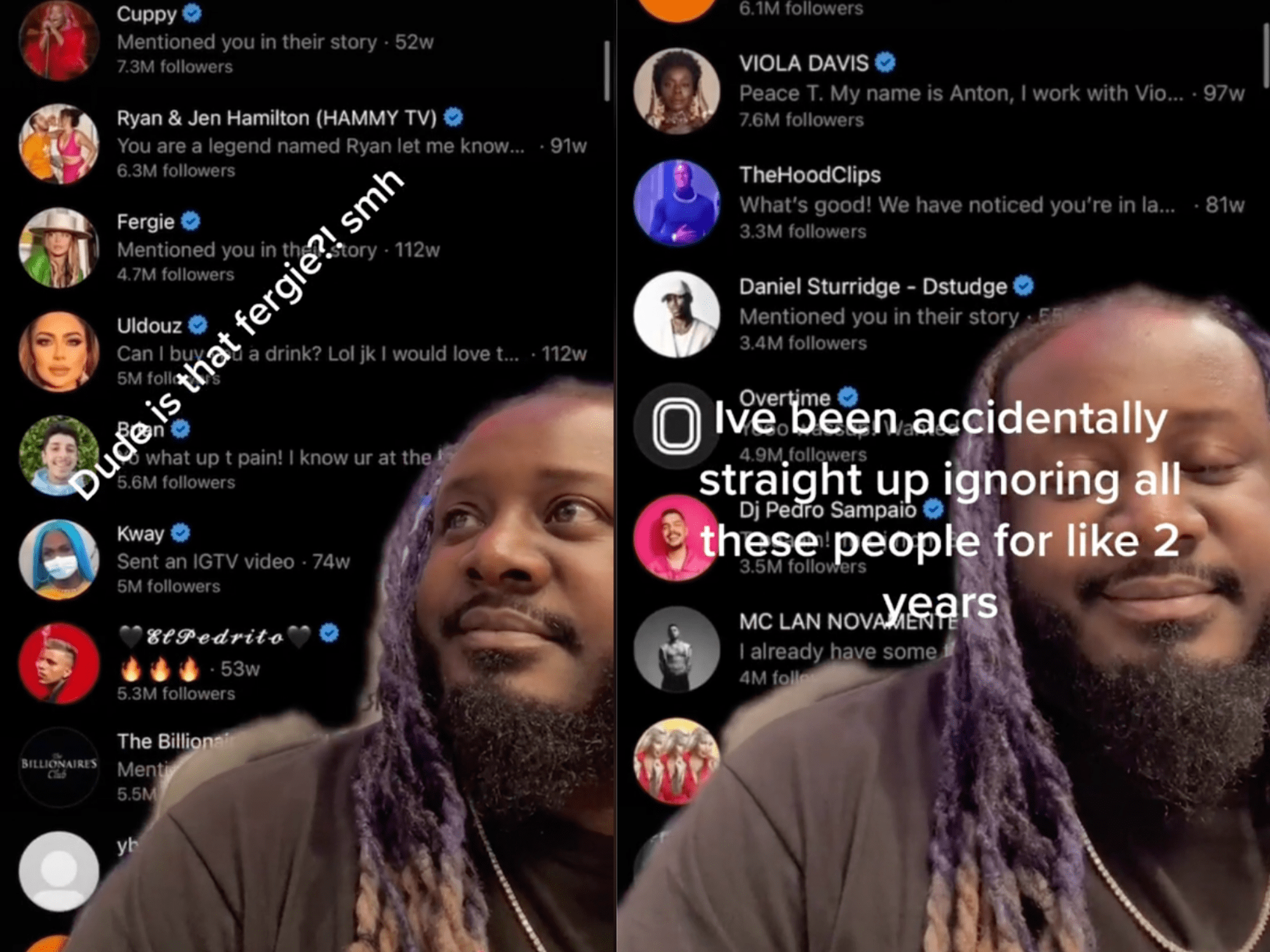 TPain missed years of Instagram DMs from Viola Davis