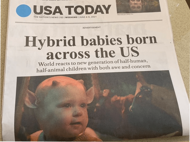 USA Today Wrapped Its Paper With a Fake Cover About 'Hybrid Babies'