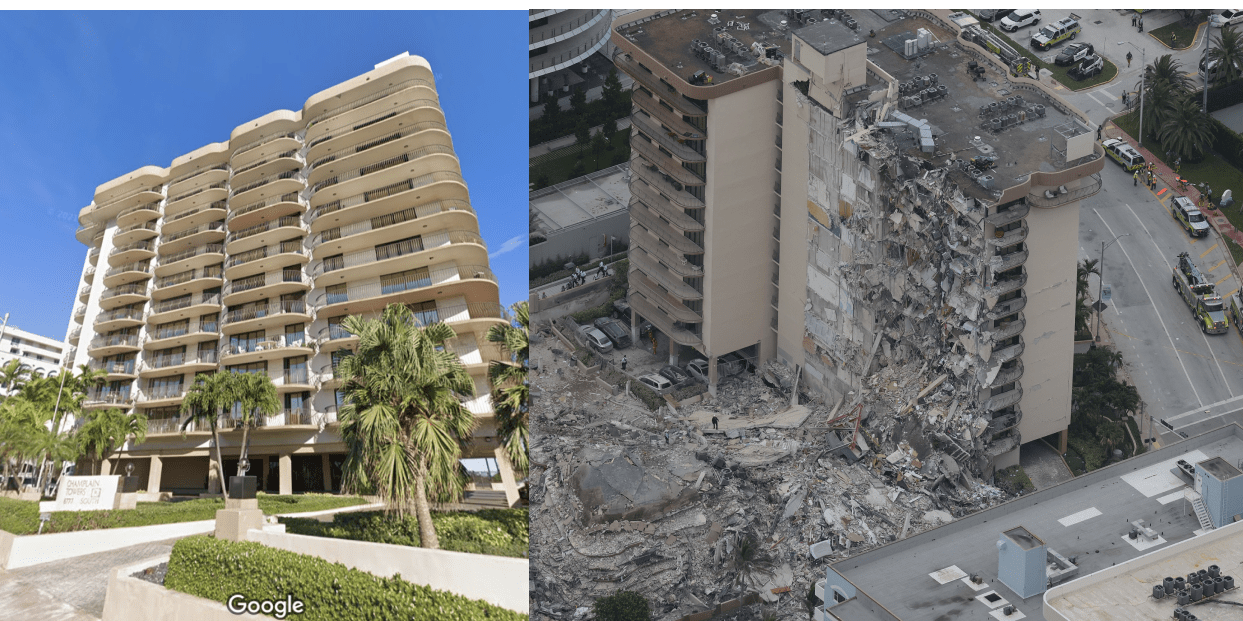 Photos BeforeandAfter Images Show Florida Condo Collapse Business