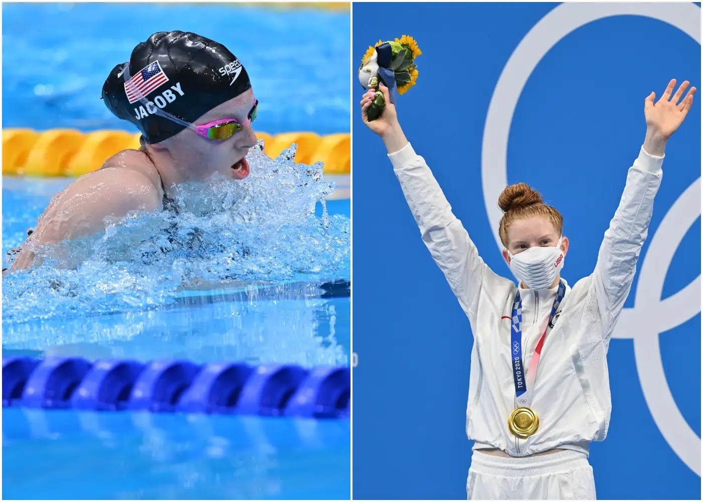 Swimmer Lydia Jacoby Wins Olympic Gold in Childhood Pink Goggles