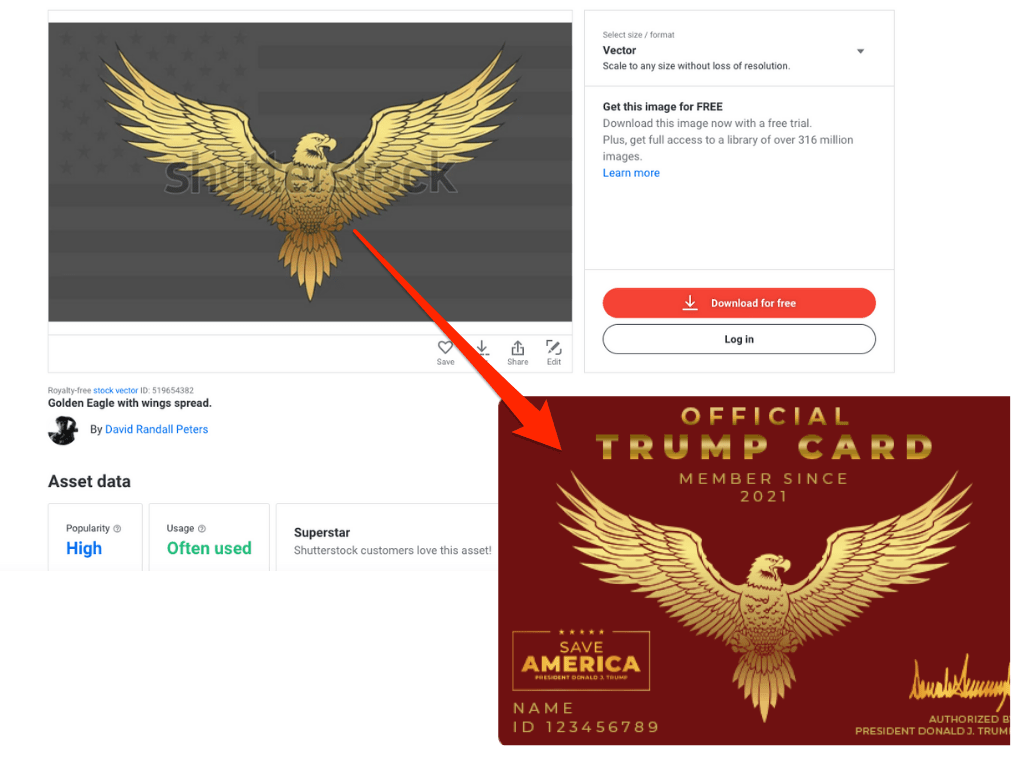 The Eagle on the Official Trump Card Appears to Be a Free Stock Image Business Insider
