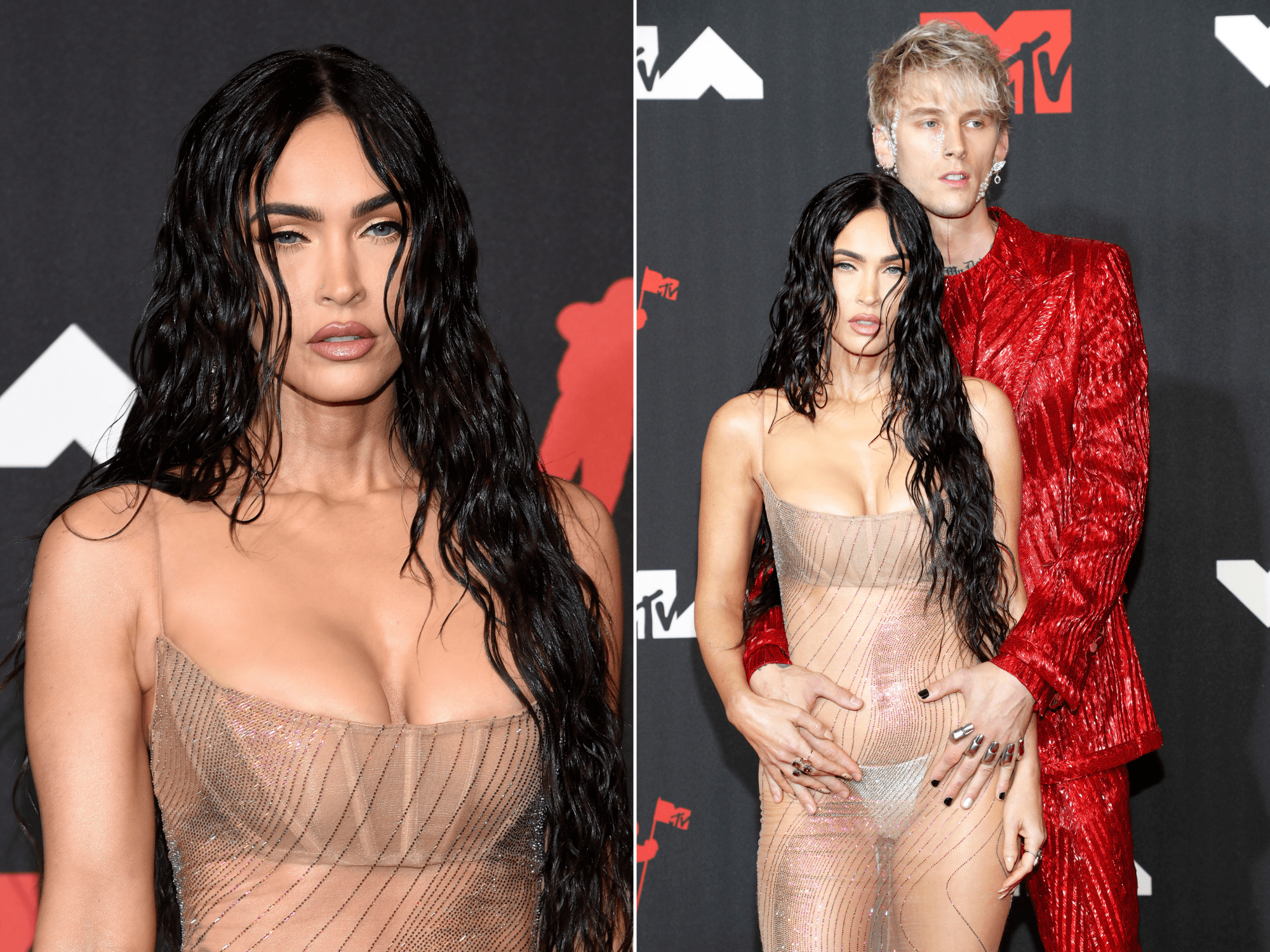 megan fox vma 2023 Megan Fox Wore A Completely Sheer Dress To The 2021 Mtv Vmas