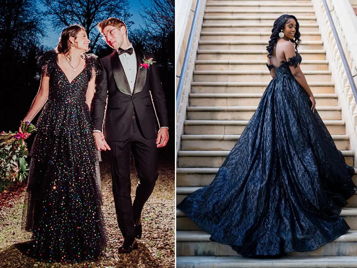 Black And Blue Wedding Dresses