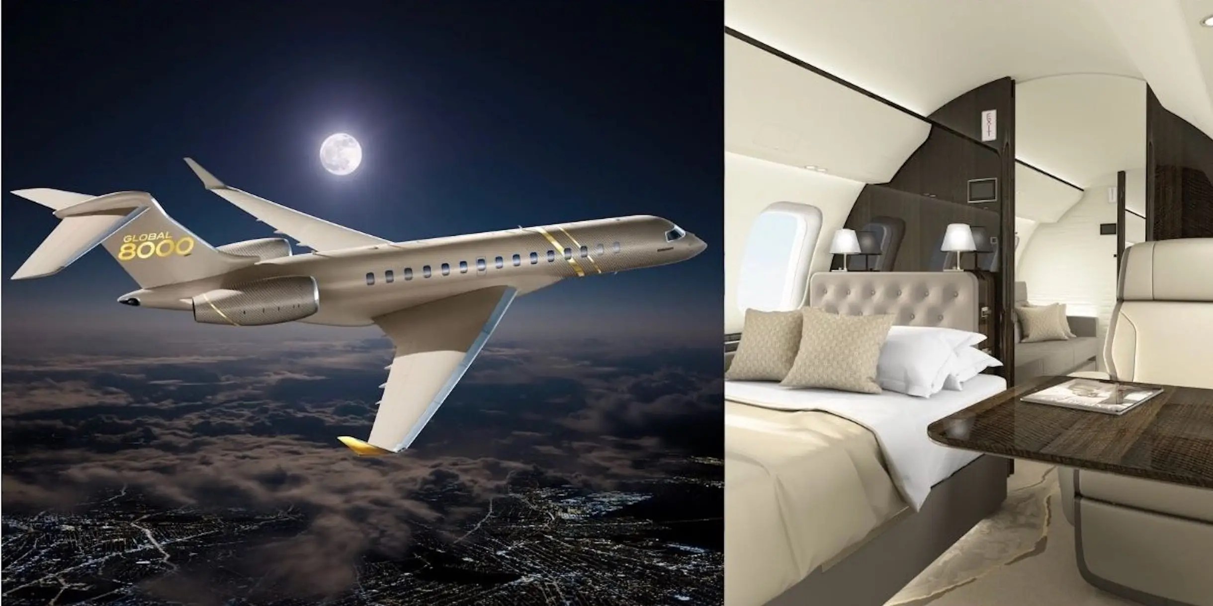 See Inside Bombardier's New Global 8000 Private Jet; Bedroom, Shower